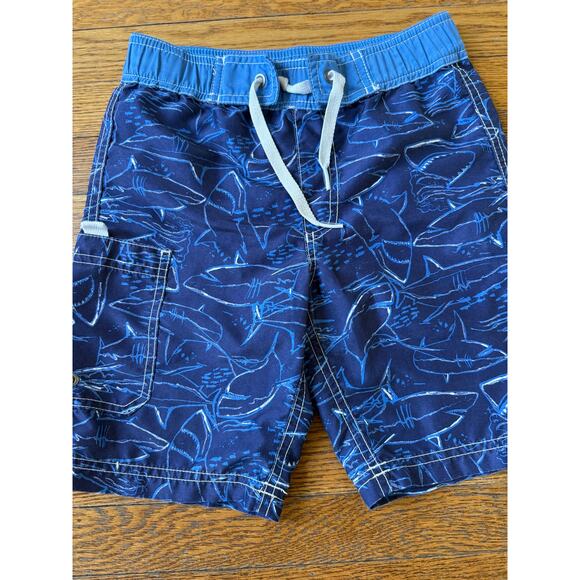 Hanna Andersson Boys' Shark Swim Trunks Size 5 - Picture 2 of 5
